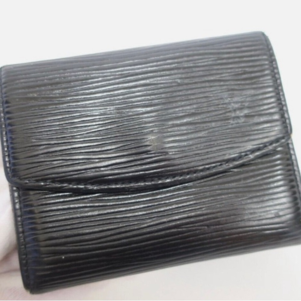 Authentic Louis Vuitton Black Epi Coin Purse Card Case EUC